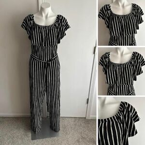 Black and White Striped Jumpsuit, Size 14/16, Lane Bryant